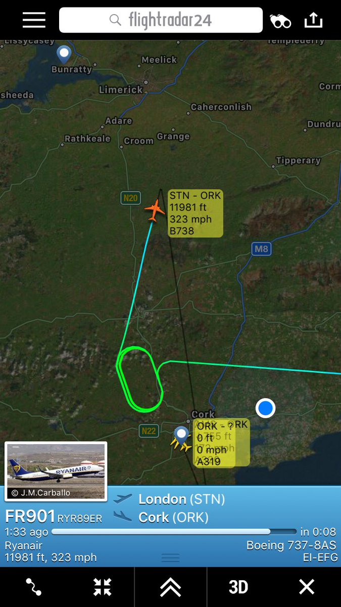 MikeHealy10's tweet photo. Fr901 diverting #stormbrian https://t.co/ojFlEYLegg