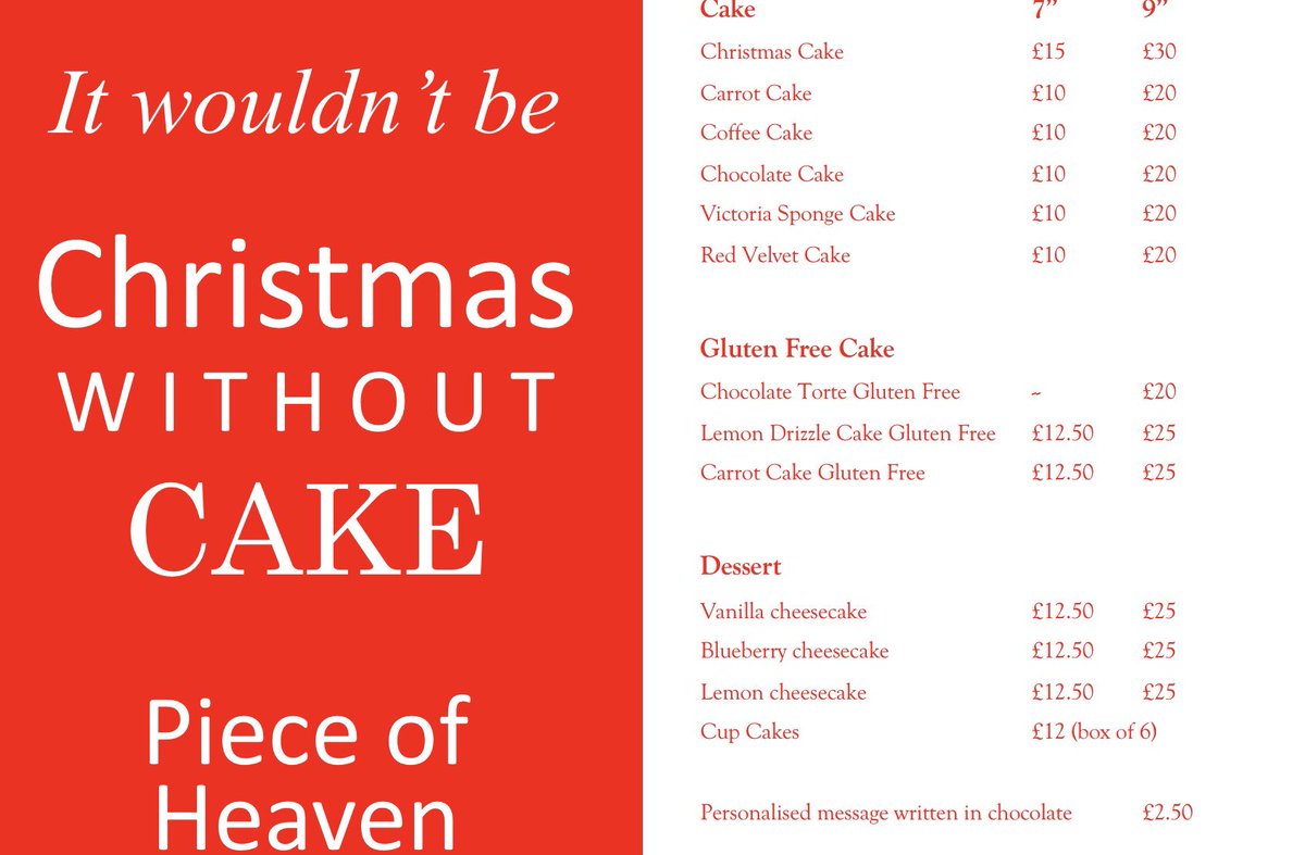 We're now taking orders for Christmas cakes....