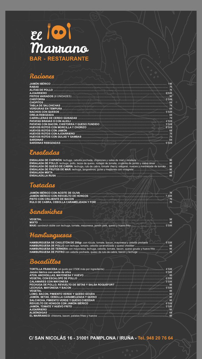 barelmarrano's tweet photo. Nuestra carta te está esperando para que vengas a probarla.
Hoy puede ser un día magnífico, no crees?
#elmarrano https://t.co/x54wrIpb5a