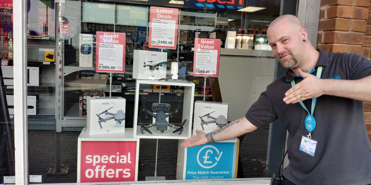 Mavic and spark back in store come in store today and speak to Steve :) #DJI #Mavic #maplin