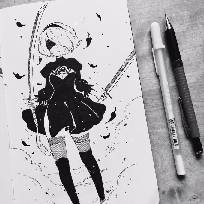 I drew this some days ago but couldn't finish because my I left my white gel pen at my friends lul 