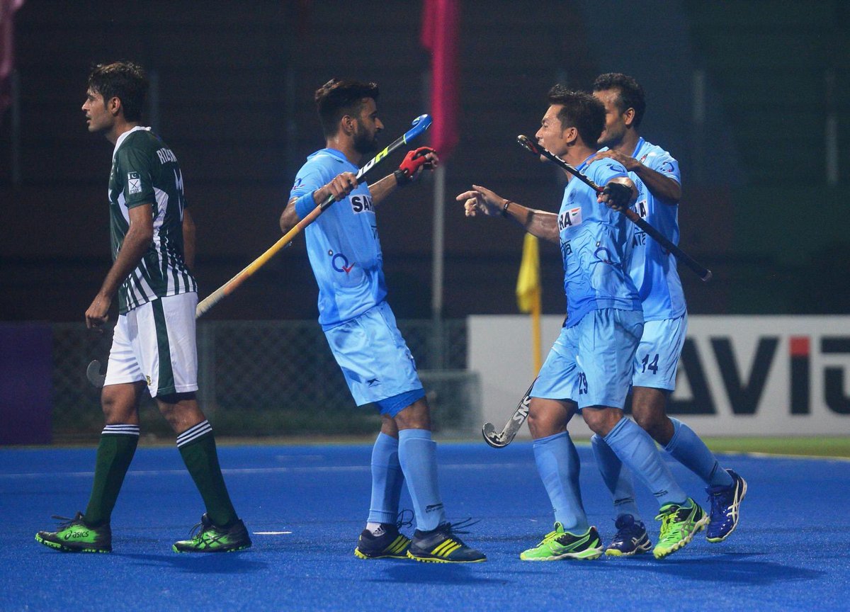 DDNewslive's tweet photo. CONGRATULATIONS! India beat Pakistan 4-0 in last Super 4s match to enter #AsiaCupHockey final #INDvPAK https://t.co/YTzoRhc8TR