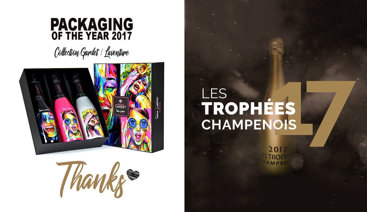 La Collection Gardet-Laventure a remporté le Trophée Champenois du « Packaging de l’année 2017 » ! #champagnegardet #raphaellaventure #art
