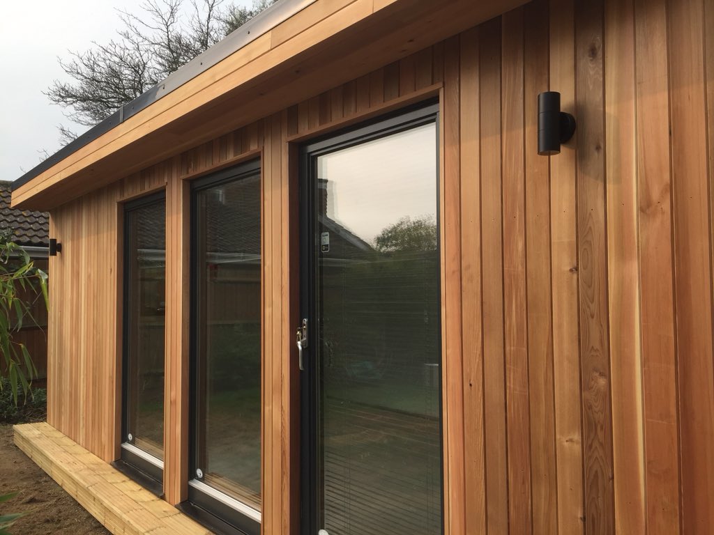 A designer’s new office means the kids get their #makingspace #tinyhouse #gardenroom #shedworking #canterbury #cabin