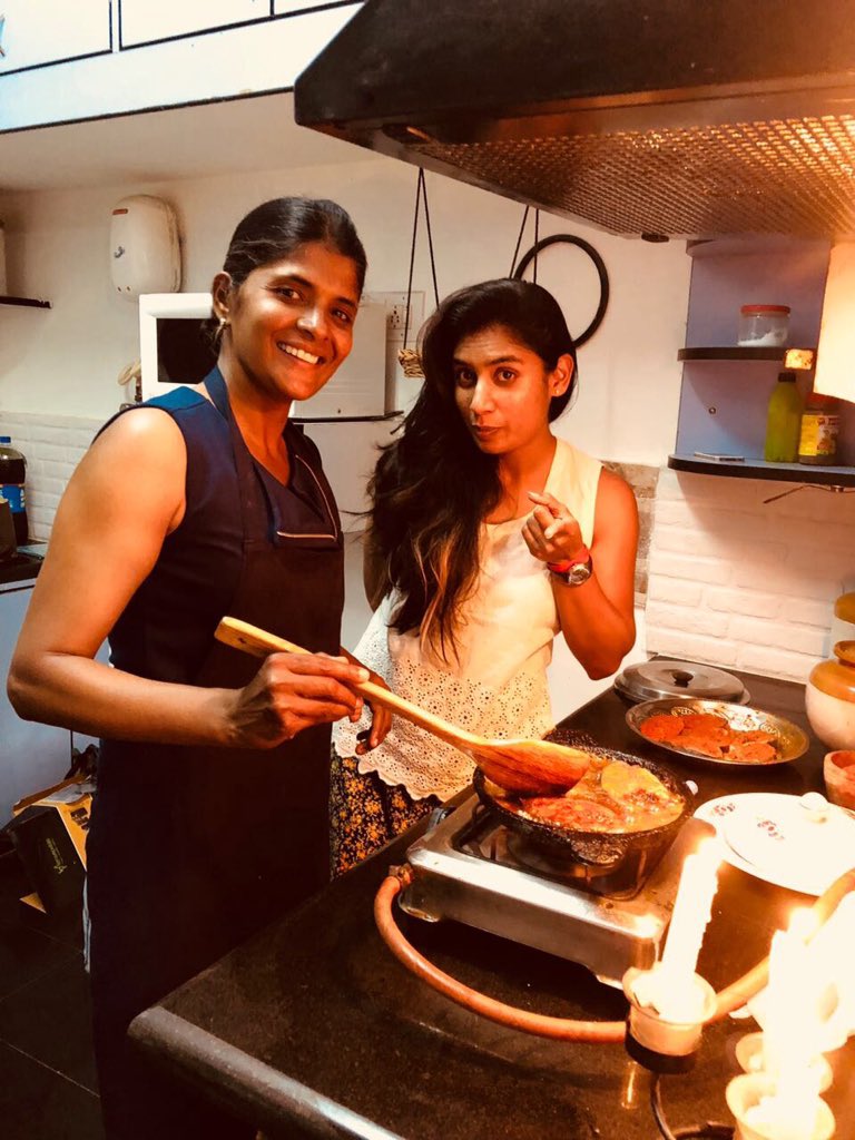 oviya_raj's tweet photo. Captain Mithali Raj with Mamatha Maben Former Captain.
#Cooking_Time #Fun_Time
#Friends_Time
@M_Raj03 @MabenMaben https://t.co/itSehKC7aL