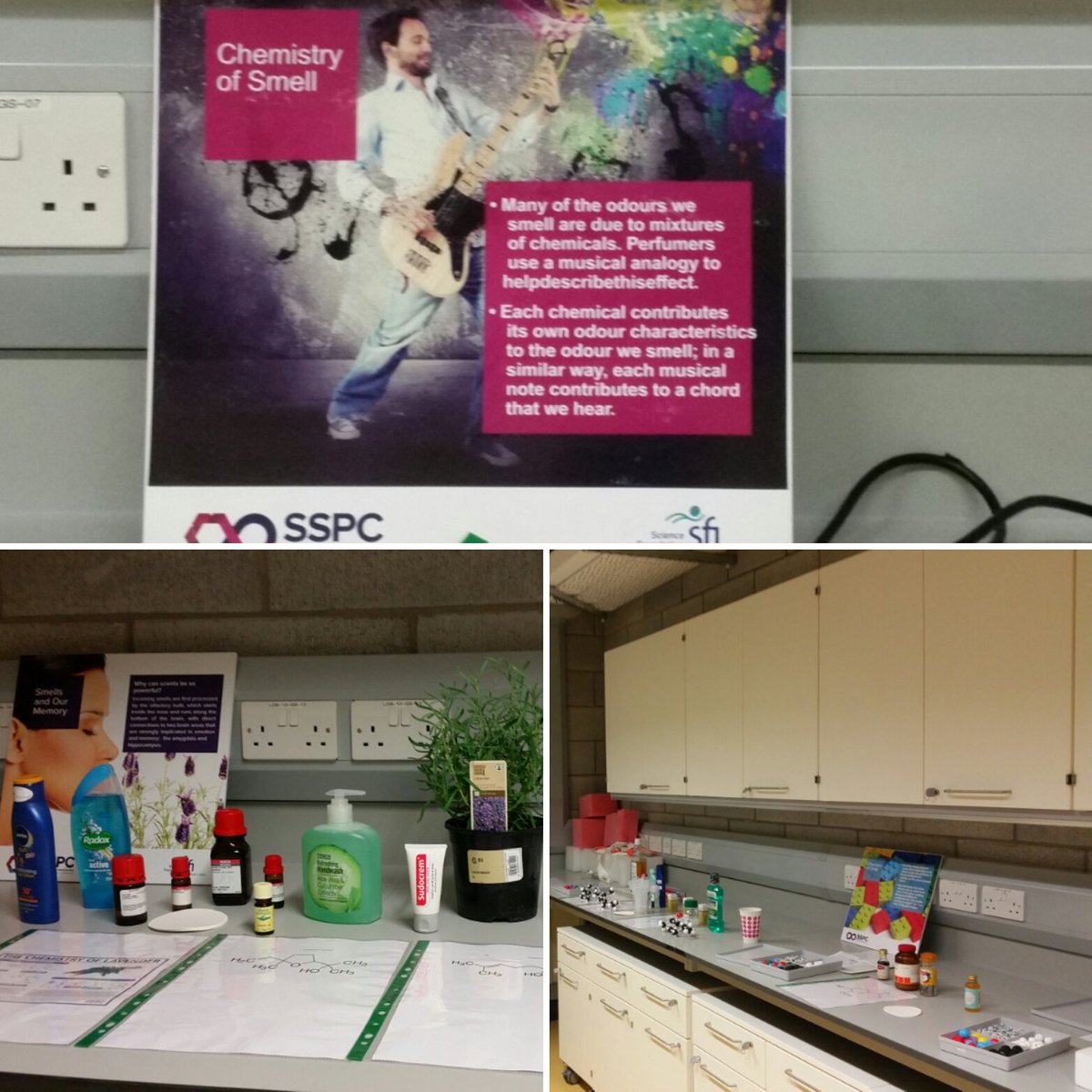SorchaNiAodh's tweet photo. Setting up for our @SSPCentre #SmellFactory workshop. #Exciting #ChemEd17 #OrganicChemistry #FunctionalGroups #BelieveInScience #Perfume 👃🌼⚘ https://t.co/L88Y9aI9li