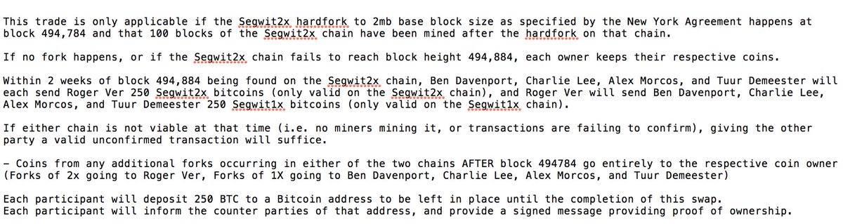 My trade with Roger Ver is all set. Here are the terms we agreed to. Let the chips fall where they may! 🚀