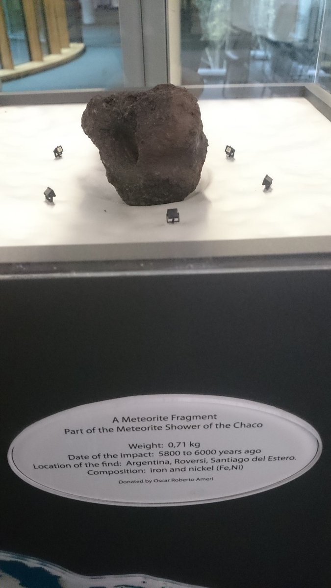 rjmlaird's tweet photo. A meteorite fragment on display @ESO #GarchingOpenDoors #OpenHouse https://t.co/lYJB4kLSzb