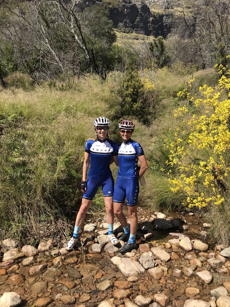 mc_claassen's tweet photo. Special ride at Jonkershoek in Stellenbosch today with the #RolaVolvo mtb ladies preparing for @w2wmtb . @VolvoCar_SA @RolaGroup https://t.co/j5dpkHYtIy