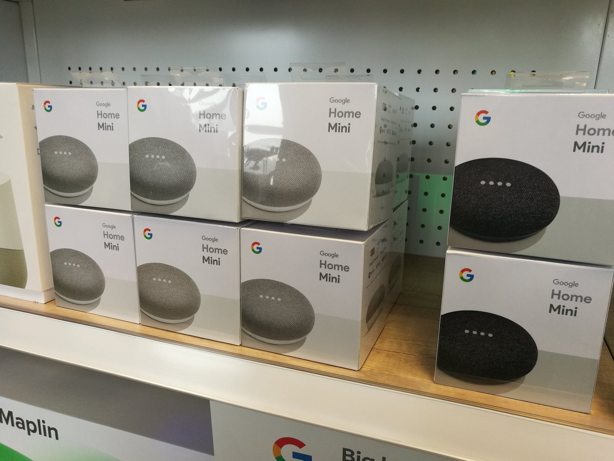 Maplin_CLR's tweet photo. Now in store, the new @Google Home Mini. £49 to start your transition to smart home. Call into store talk to one of our experts! #Coleraine https://t.co/U3ChQkFI1V