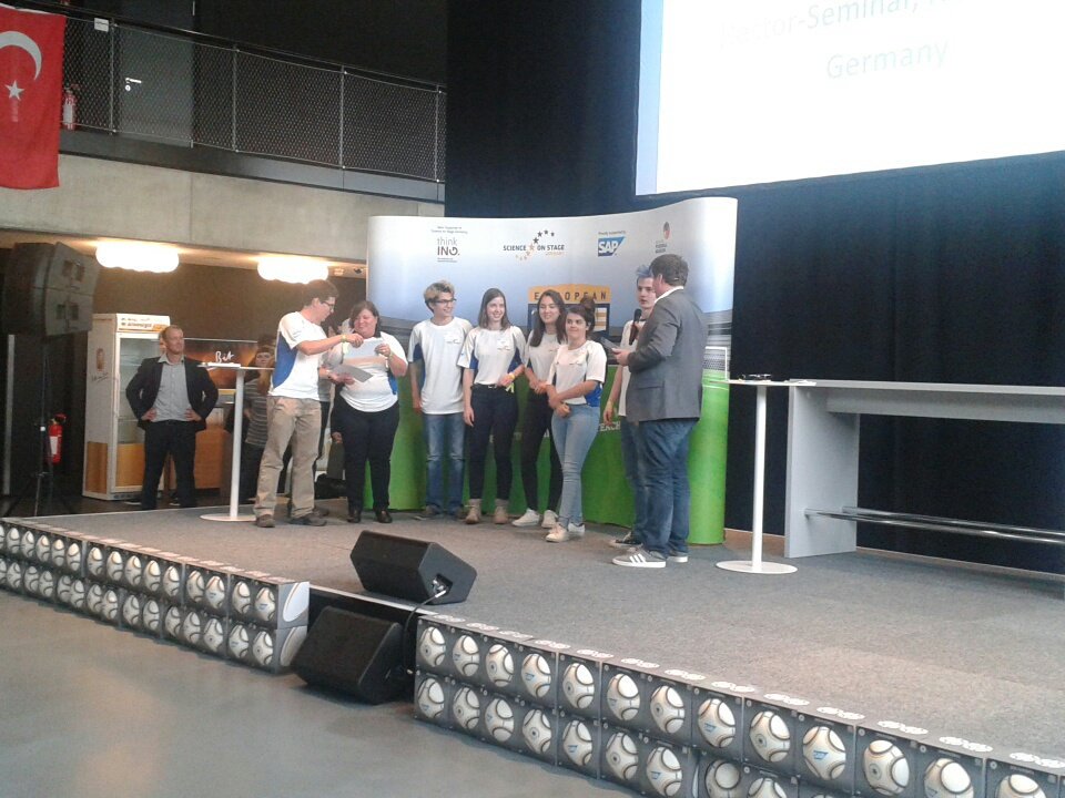ScienceonStage's tweet photo. 2nd Place goes to Heidelberg, Germany! #EuropeanSTEMLeague @fussballmuseum @sap4good https://t.co/F5SxLhiAgG