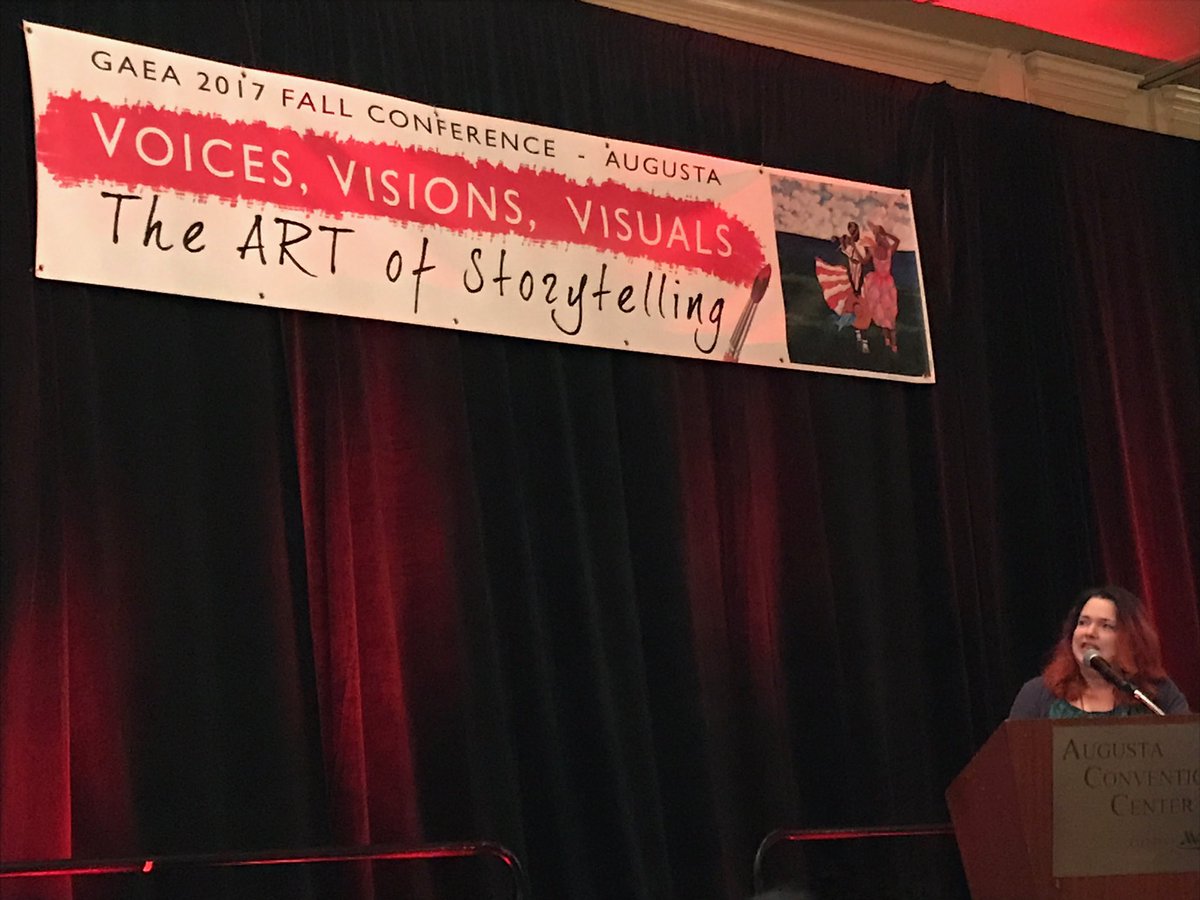 LhhsArts's tweet photo. Saturday I got to talk about our #Nahs! Our kids rock and I would talk about them anywhere! LHughesNews @ArtsFCS #gaea17 @GAEAforall https://t.co/0E5zRfa7fD