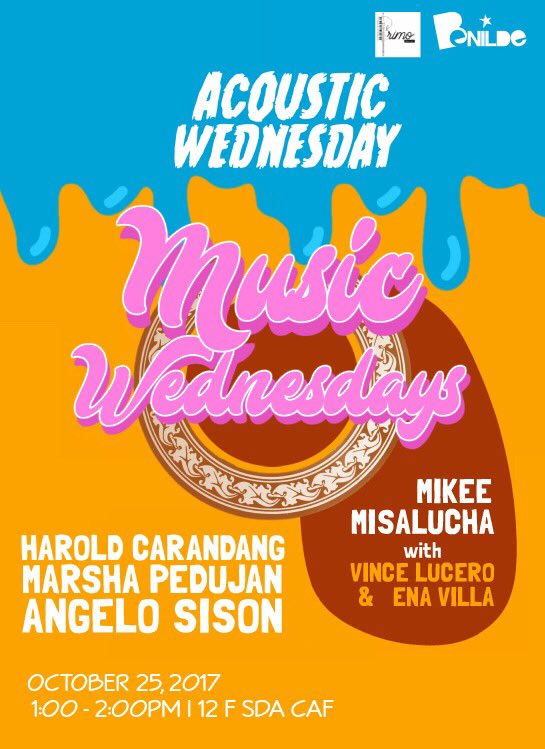 primomusico's tweet photo. Hi guys! Are you ready for the Music Wednesday this week?? 
Watch Music Wednesday on October 25th in SDA Cafeteria!
See you guys there! https://t.co/5NDpaMBmwe