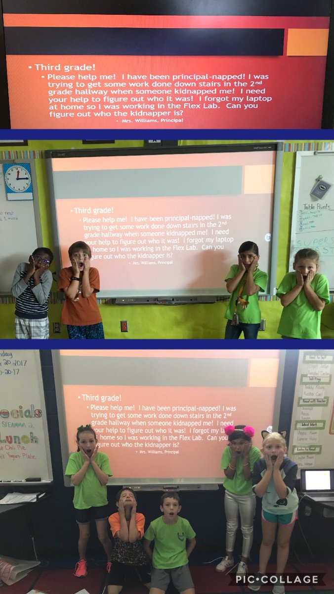Ahhhh! Mrs. Williams has been principal-napped. Our class gets ready to gather clues to draw conclusions and solve this crime!