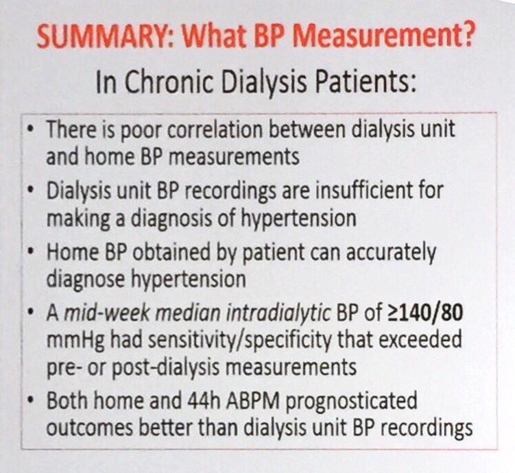 edgarvlermamd's tweet photo. @askrenal @NephJC @toates_19 MT @NephRodby Hypertension in ESRD
โ
Best measure: Home BP ๐ก
โ
2nd best: Mid-week median Intradialytic BP
#ASNBRC #Nephpearls #AskRenal https://t.co/z2Apz4Mq56