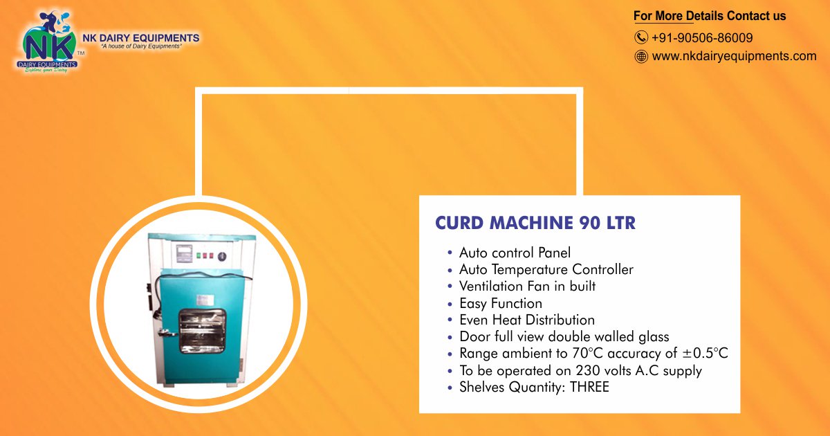 nkdairyequip's tweet photo. #curdmachine is the best and easiest way to make curd. With auto-control panel and auto temperature adjust, it makes the management easy. https://t.co/eexwON0MMh