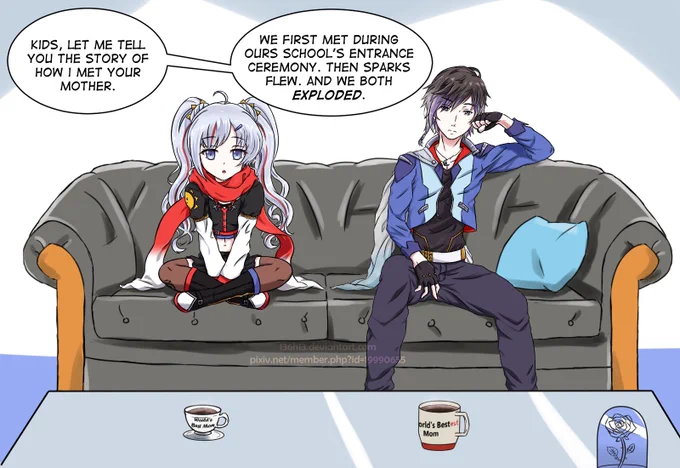 What would Ruby and Weiss's kids look like??

I think I have a pretty good idea. Meet Sapphire and Wilhelm!

#RWBY #FutureFoundations 