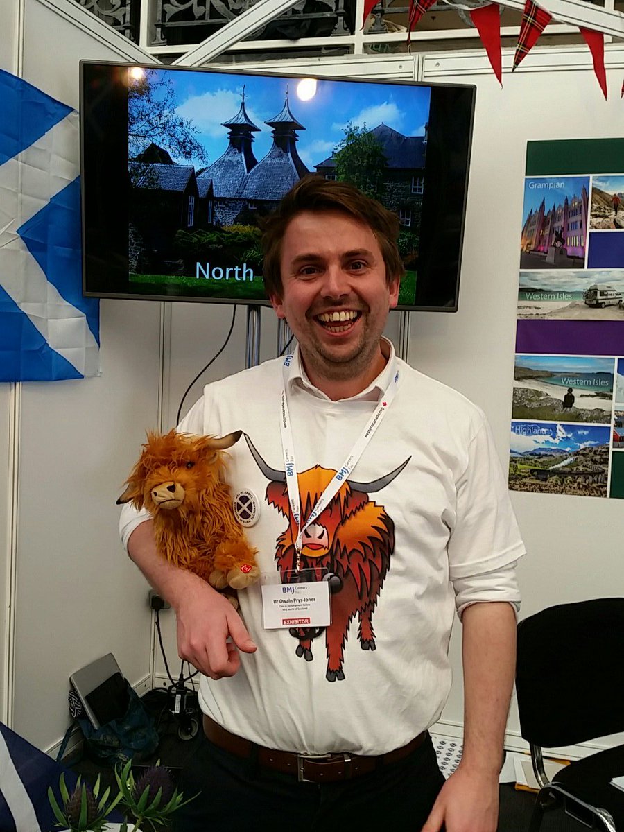 drceit's tweet photo. Dr Owain rocking the North of Scotland teeshirts #bmjcareersfair #scottishdocs https://t.co/eA5A7A3Cs3