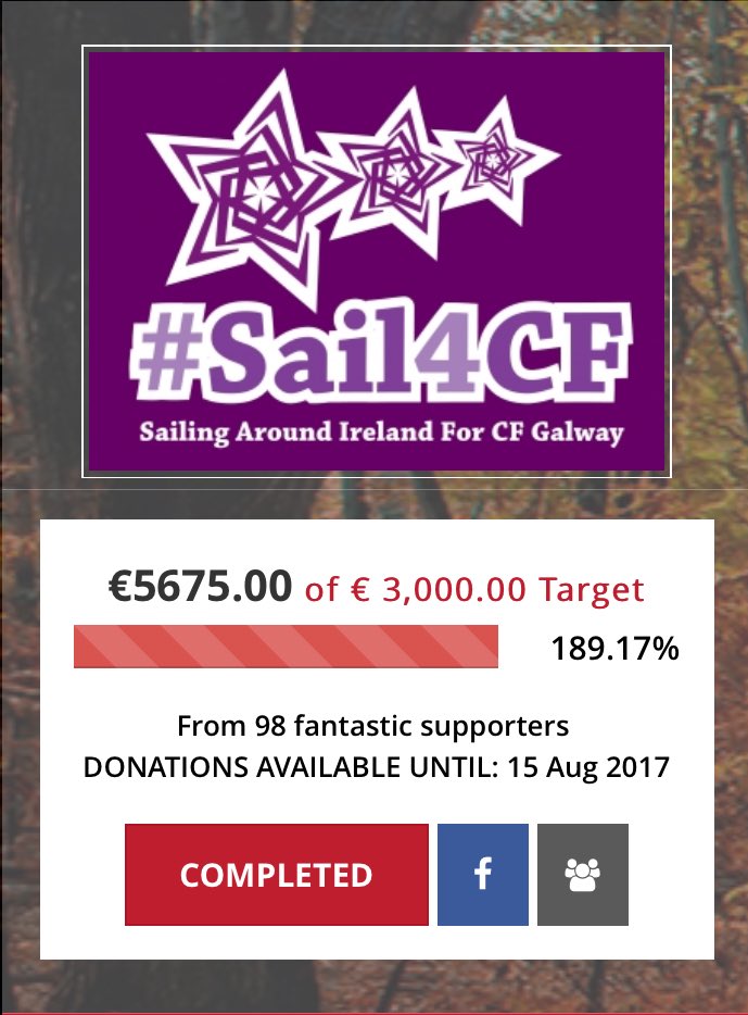 Sail4CF's tweet photo. Thank you to everyone who supported us as we #sail4cf earlier this year in memory of our friend Eva 💜 Helping @CFGalway patients in #galway https://t.co/apwNMyCQh0