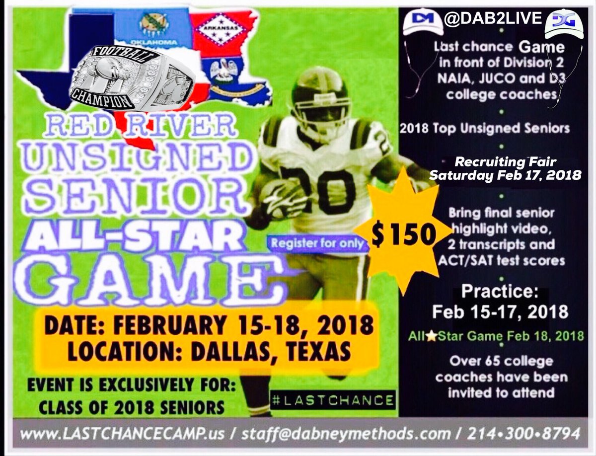Dab2Live's tweet photo. #NonCommitted? #NoOffers c/o 2018 #Football prospects “Your Second Chance Awaits!#LastChance to ball in front of Coaches? #CompeteInCollege https://t.co/Wiv82dUnt9