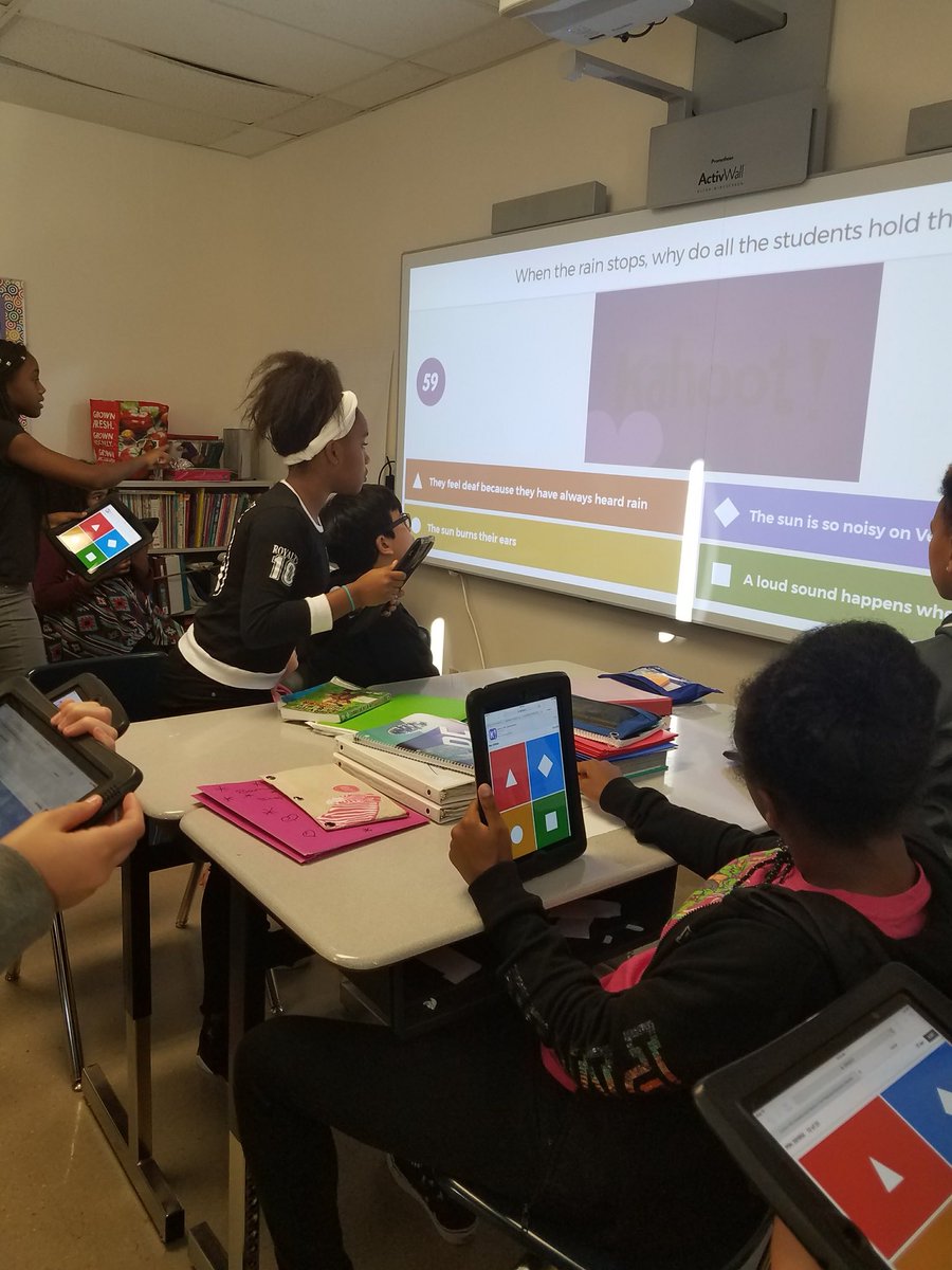 mscarboneisloud's tweet photo. Using @GetKahoot w/ iPads and @Promethean Activewall! Way to go Ms Lane for developing engaging tech integrated lessons! #necsdsms #necsditf https://t.co/l4LdxJwDWR