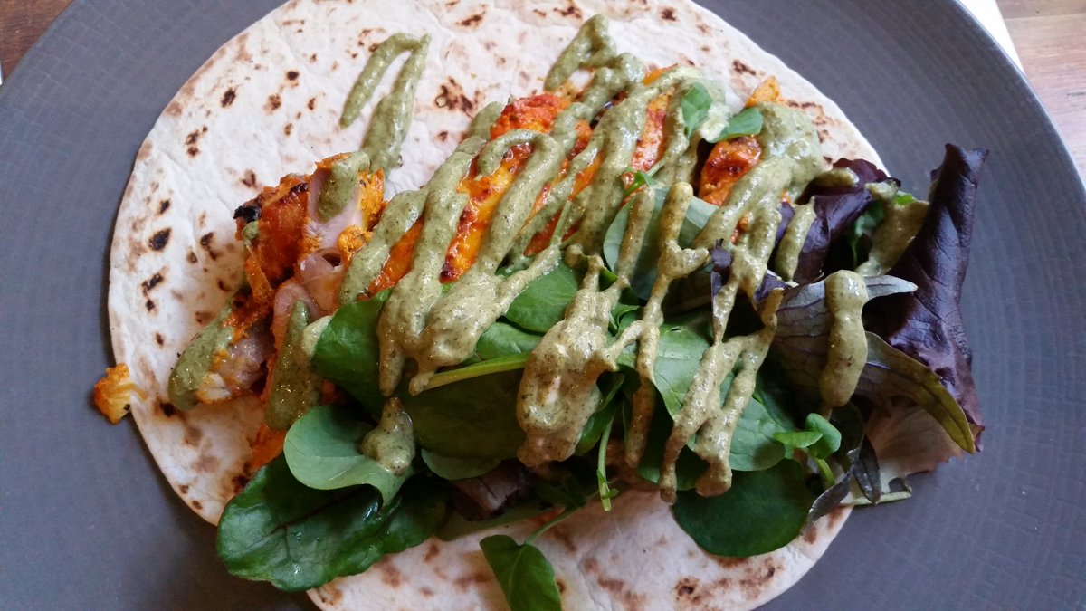 AmershamTweets's tweet photo. Excellent bar menu @Hawkynsamersham The tikka wrap has such tender chicken and the spices &amp; sauce combine in a tasty explosion of flavour https://t.co/a3csnK59Fn