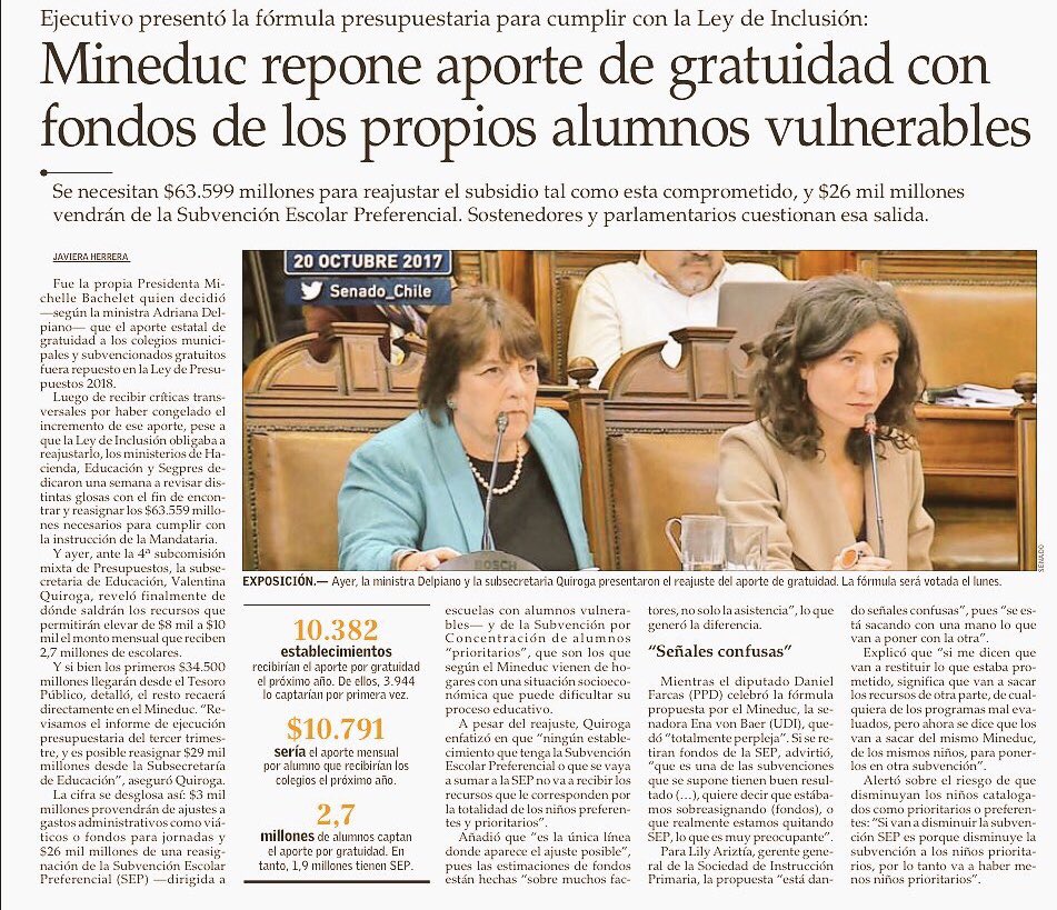 El remedio es peor que la enfermedad. ¿Cómo se les ocurre financiar gratuidad con recursos a Subvención Preferencial de niños  vulnerables?