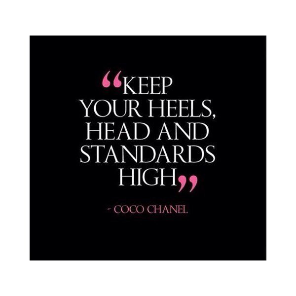 RubyFizzFashion's tweet photo. Always keep your standards high ladies and your heels even higher👠
.
.
.
#cocochanel #chanel #quoteoftheday #highh… https://t.co/sfC0fcXrcb https://t.co/wIyAMEAMFj