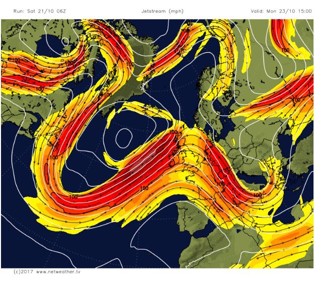 S4Ctywydd's tweet photo. Y #jetlif yn gryf heddiw ac yn ystod y dyddiau nesa felly mwy o dywydd ansefydlog o'n blaenau ni er y gwyntoedd yn gostegu #jetstream https://t.co/jbBWsMuB4i