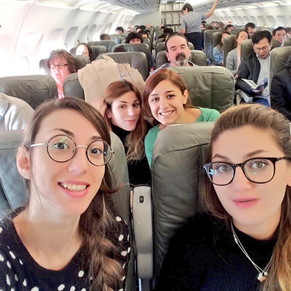 Rozhindo's tweet image. Houston, here we come! #Informs2017 #WomenInORMS #SleepyFaces