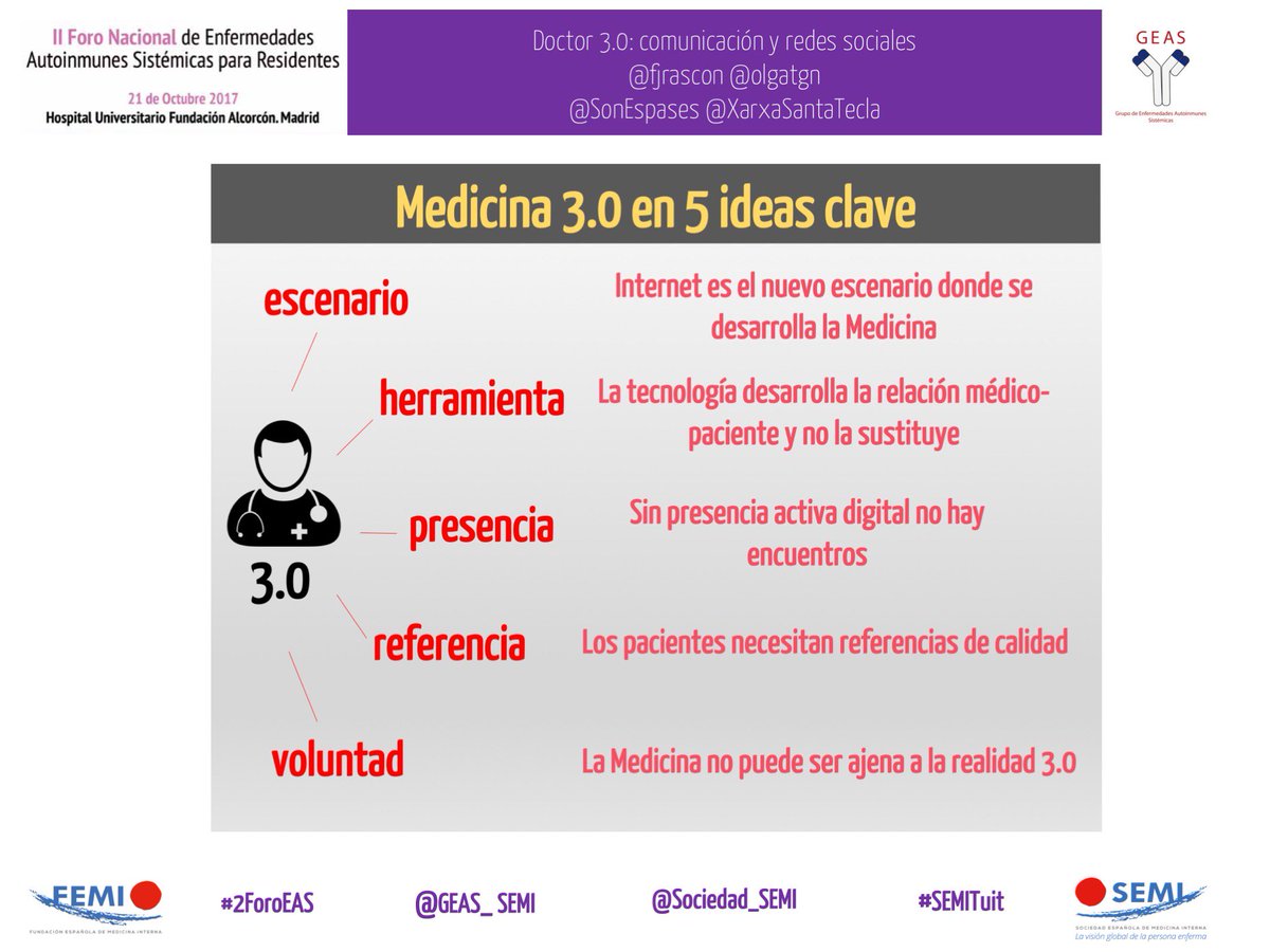 GEAS_SEMI's tweet photo. Doctor 3.0: comunicación y redes sociales @fjrascon @olgatgn #2ForoEAS #10GEAS #SEMITuit @SonEspases @XarxaSantaTecla https://t.co/LcbjDqUaI3