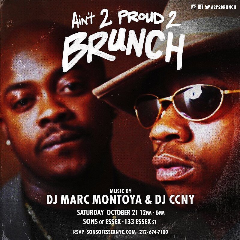 A2P2BRUNCH's tweet photo. The K-Ci and Jojo of #A2P2B, @djmarcmontoya and @djccny are double teaming the decks starting at noon! https://t.co/EpIRBDJ3Ci https://t.co/6TcnX9Q1Tg