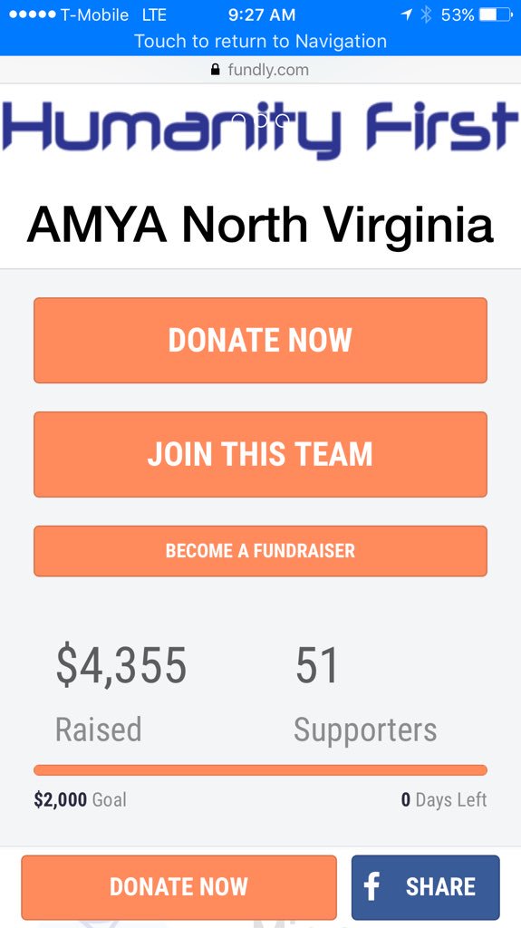 <a href="/Fundly/">Fundly</a> We're still coming! This is what happens when Muslims, Christain, Jews and others come together to help out our American neighbors! #newgoal