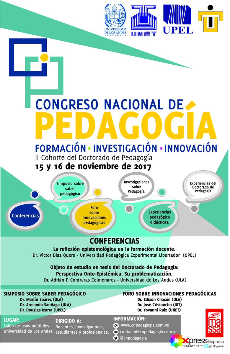 damagm's tweet photo. Están invitados a nuestro Congreso Nacional de Pedagogia. 15 y 16 de noviembre 2017. https://t.co/rrcxhR0KVh y @cnpedagogia https://t.co/QZSjYpf3kc