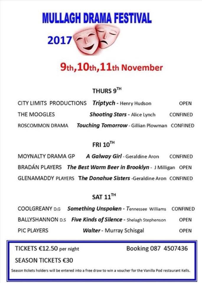 ShercockDF's tweet photo. Please support this 1 Act Drama festival just 20 minutes over the road..Please RT....#amdram #cavan #satchat #DramaAlert https://t.co/C7Gs5U8CXx