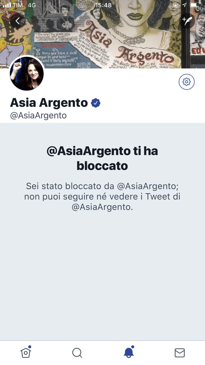 VittorioSgarbi's tweet photo. #weinsten Asia Argento mi ha bloccato. Davvero una gran “signora” tollerante, democratica, aperta al confronto, coraggiosa. @Agenzia_Ansa https://t.co/VIxbBbp135