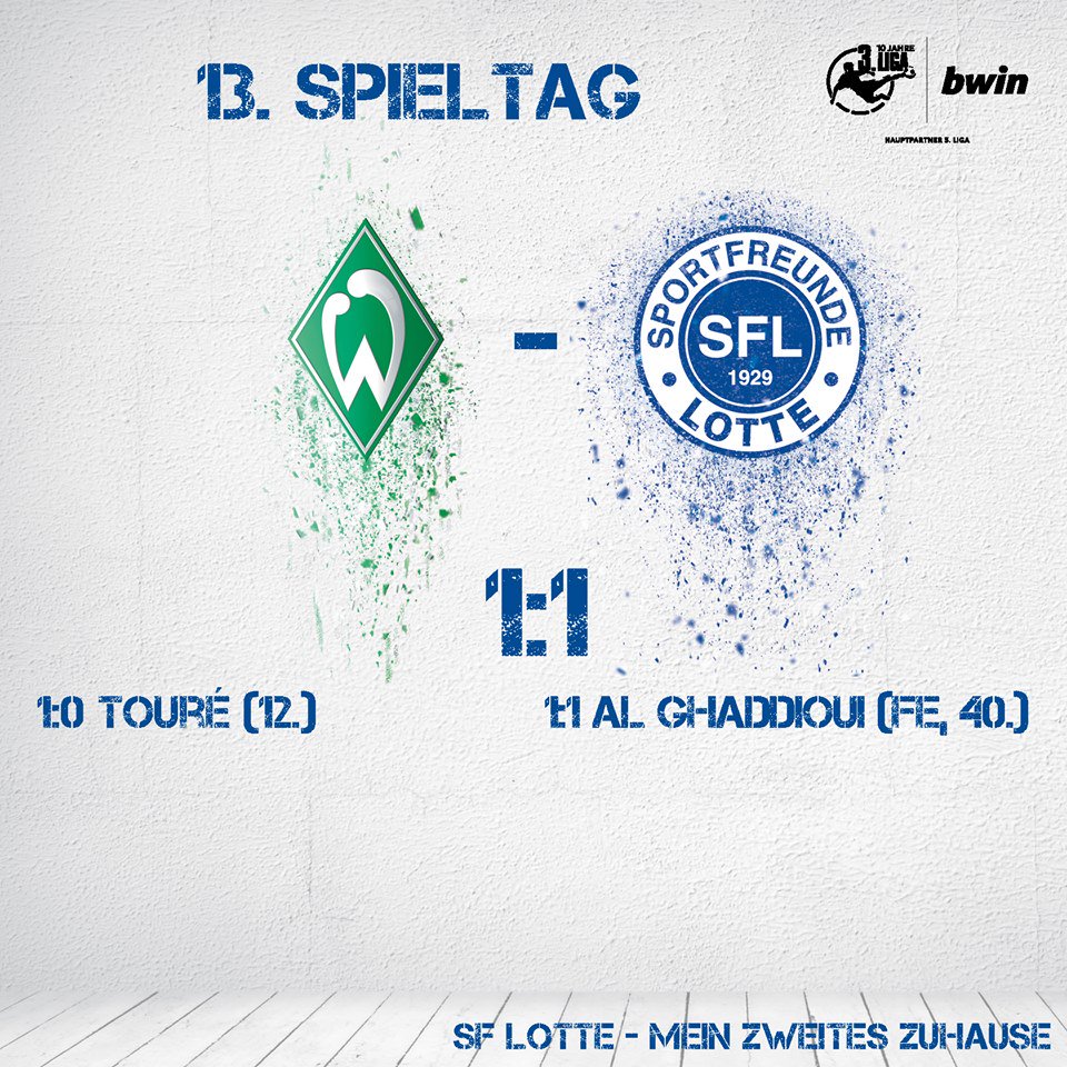SF_Lotte's tweet photo. Abpfiff an der Weser. Mit einem Punkt geht´s nach Hause. #SVWSFL #vollelotte https://t.co/7IHqshfdzm