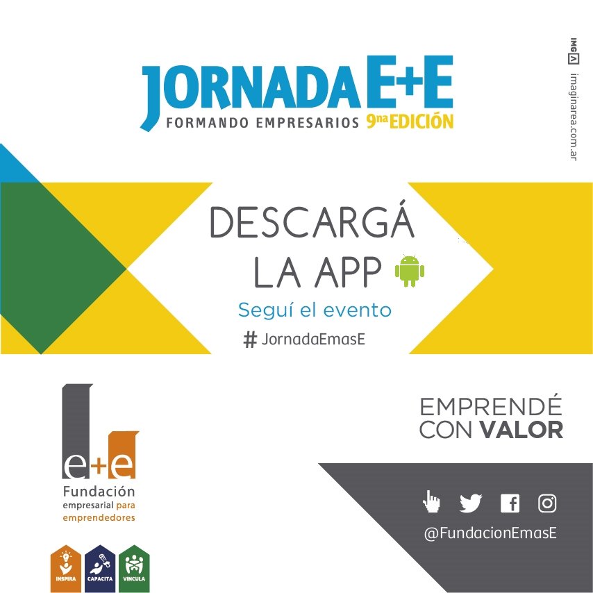 fundacionEmasE's tweet photo. #AppJornadaEmasE → podés descargar la App de la Jornada E+E desde el Play Store de tu celu 📱
Toda la #JornadaEmasE en tus manos 🙌 https://t.co/TRhZ6cweU4