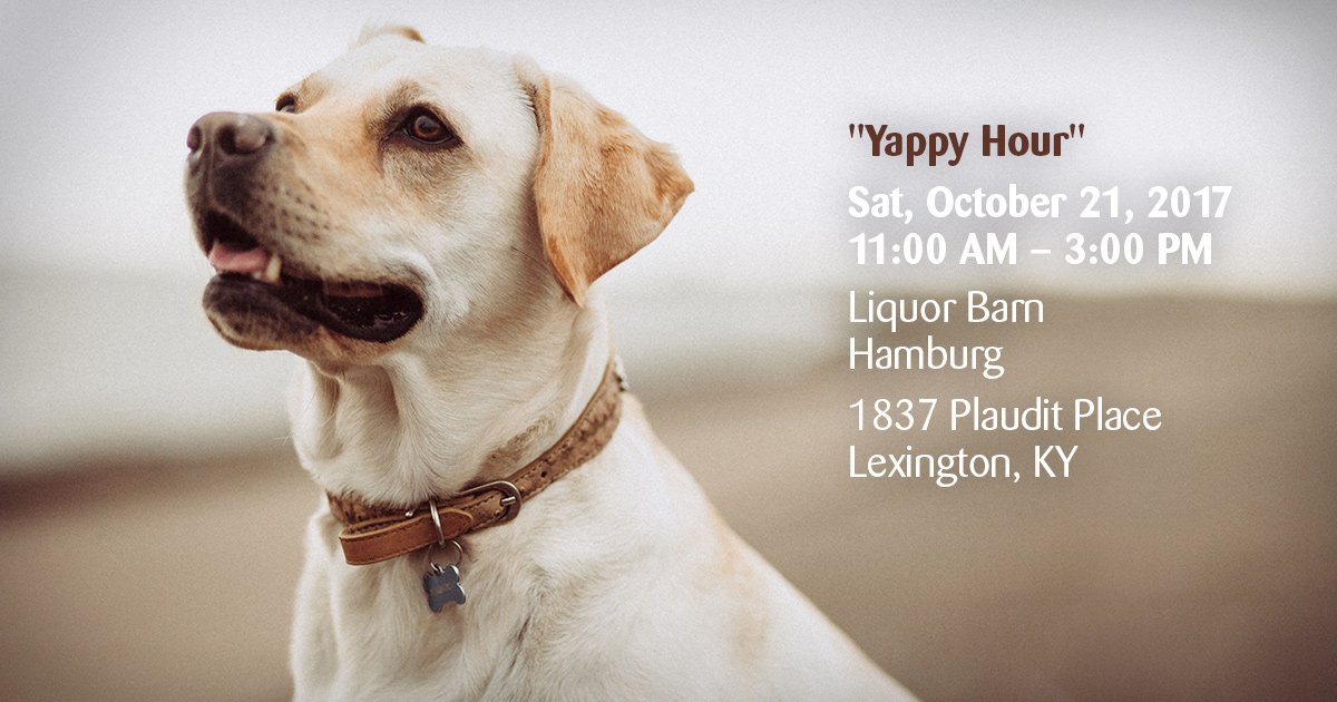 Liquor Barn On Twitter Join Us For Our Yappy Hour As We Host