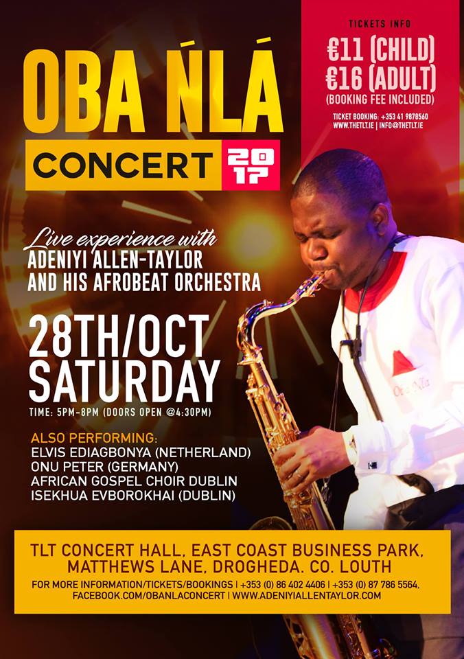 It’s on! Saturday, 28th October, TLT Drogheda. Get your dance shoes ready and get some great African Gospel music into your system.