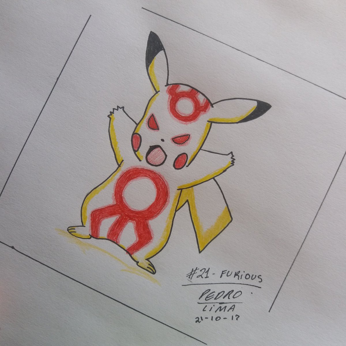 limailustra7's tweet image. Day 21 #Furious #Pikachu #RedOrb
#Pokemon #Inktober #Inktober2017