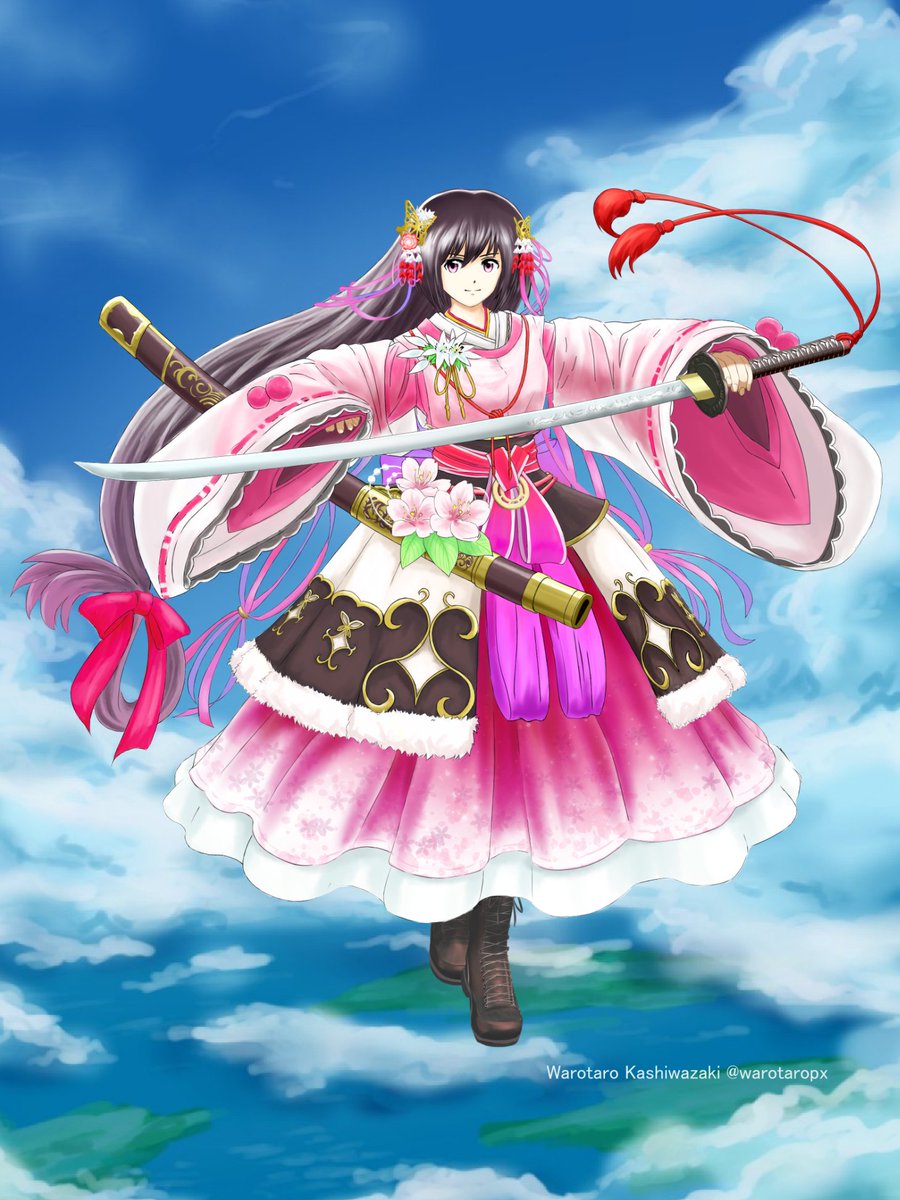 絵を描くときもあるワロ夕口 Twitter ನಲ ಲ ということで 色々できるだけ修正したverです 顔アイコンは変わらず よろしくお願いしますー 無属性大剣のカスミです たぶんスタート時ヒメカミ様を召喚します ヒメカミ様は呪い島2 0が来たら描こうかな な