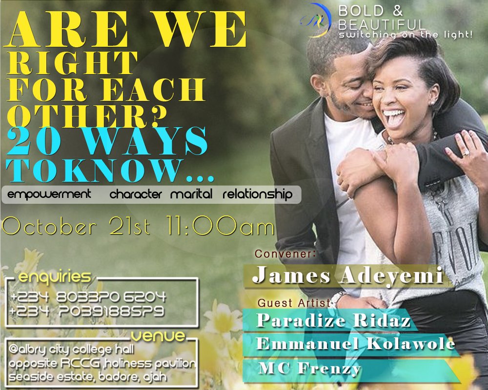 boldbeautifulng's tweet photo. Look for a partner that respects your immediate family. @LanreAdeyemi 
#Marriage #Couples 
@InspirationFM https://t.co/4rHvAOP7au