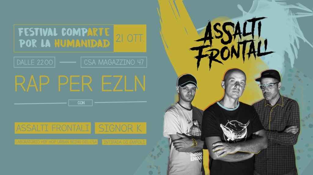 festaradionda's tweet photo. Stasera sabato #21o rap per #Ezln al @CSAMagazzino47 con #AssaltiFrontali #SignorK & more https://t.co/xHULvyJXWY