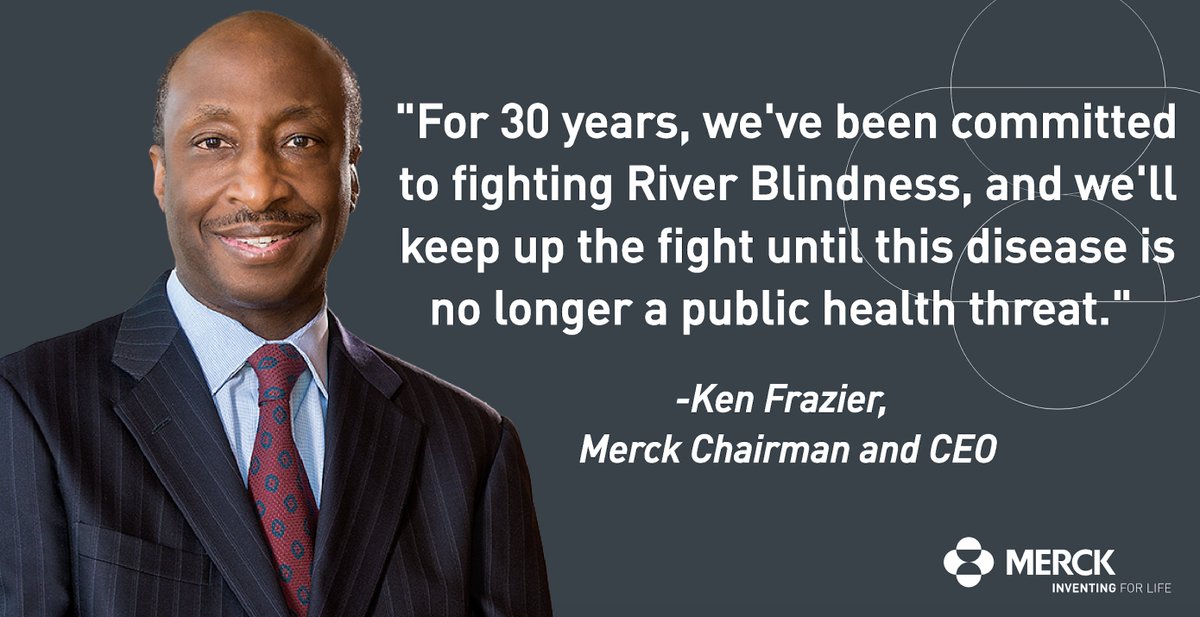 Merck's tweet photo. We're celebrating 30 years of bringing health and hope to those suffering from #RiverBlindness today with our partners. https://t.co/fqIgkEU5ay