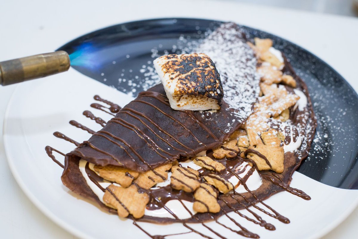 We are bringing out the campfire this morning and roasting s’more crepes! We are serving them up from 10am-2pm. We’ll see you here!