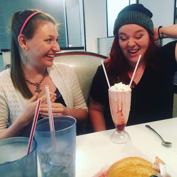 Sharing a strawberry milkshake with my sister in a diner in South Florida, just like Betty and Jughead in Riverdale. #wereweird #riverdale