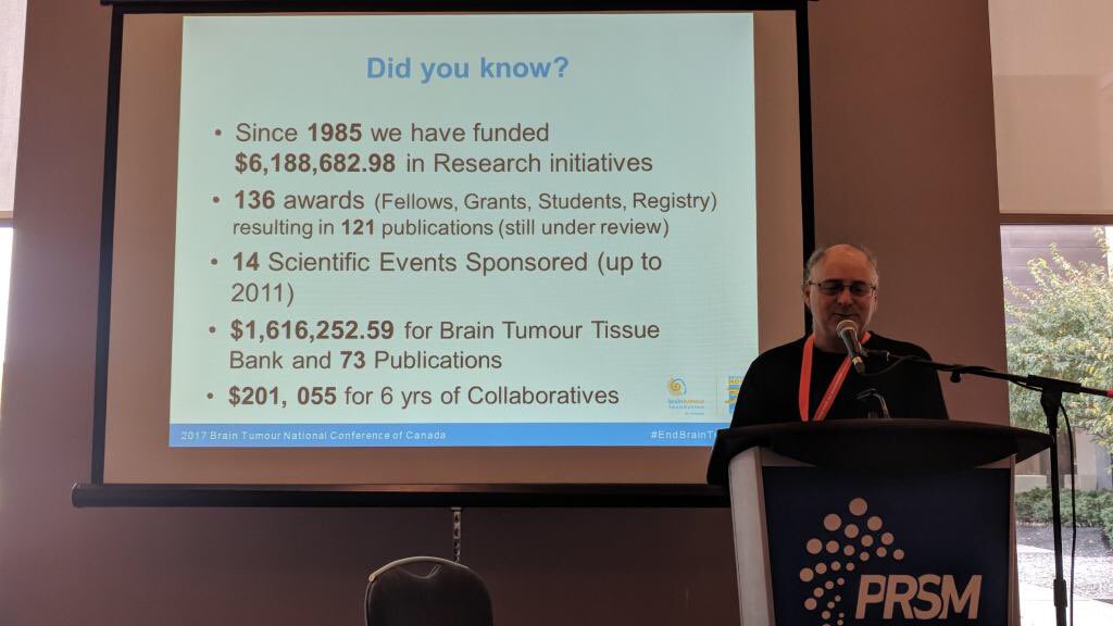 BrainTumourFdn's tweet photo. From the research concurrent session. Dr Megyesi talks to our research into the cause and cure for #braintumours #JTM2017 https://t.co/EaqllIYSOe