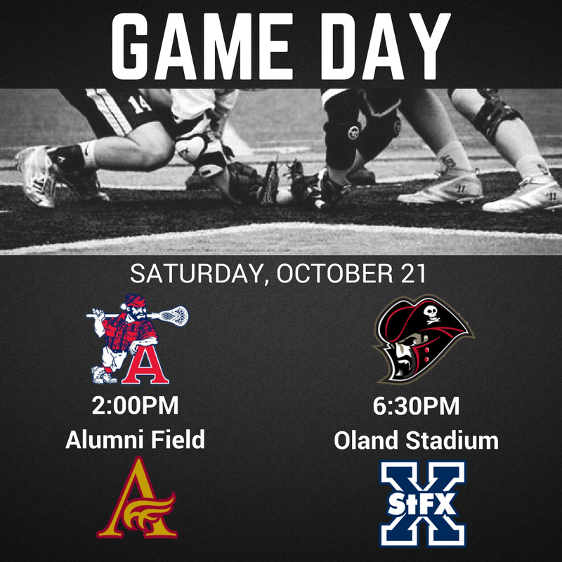 #GAMEDAY

<a href="/AcadiaLaxmen/">Acadia Lacrosse</a> take on <a href="/mountieslax/">MTA Lacrosse</a> in NB, while @Bucs_Lacrosse head to Antigonish to square off with <a href="/StFX_menslax/">StFX Men's Lacrosse</a> #MUFLL