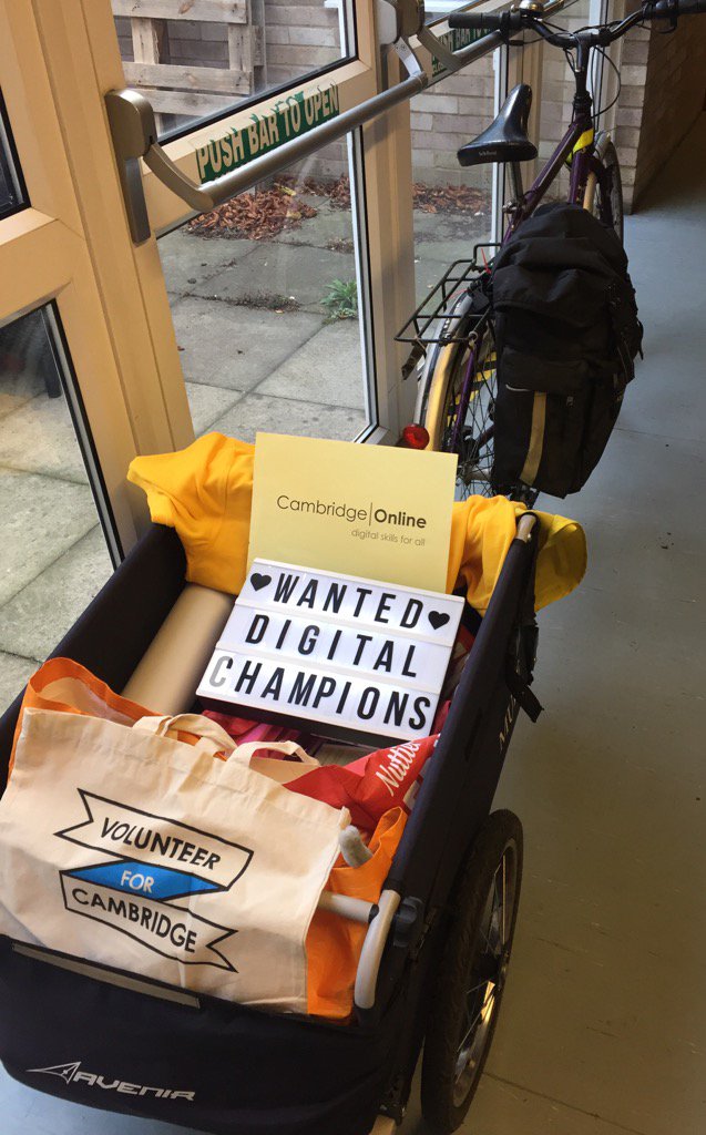 CambridgeOnline's tweet photo. So for those who doubted, here's proof of our mode of transport to #Vol4Cam #v4c today. #wecanbiketoo @YouCanBike2 https://t.co/8Q8si41TRw